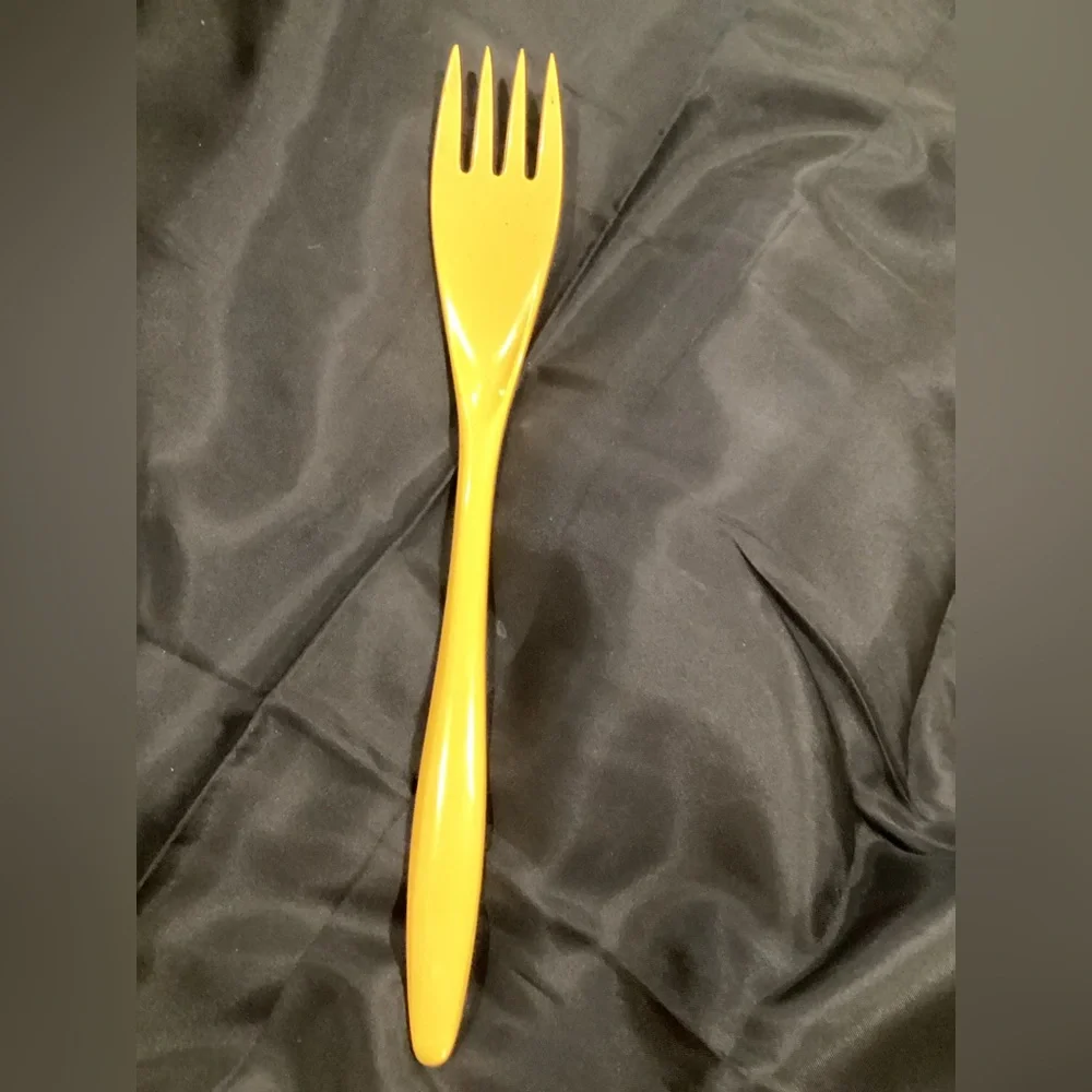 Melamine Serving Fork - Home Dining 13” VTG 1970s Yellow